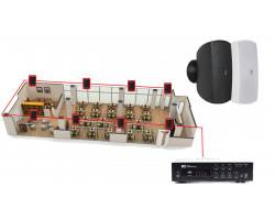 Акустическая система для ресторана, кафе 8 настенных колонки AUDAC ATEO4